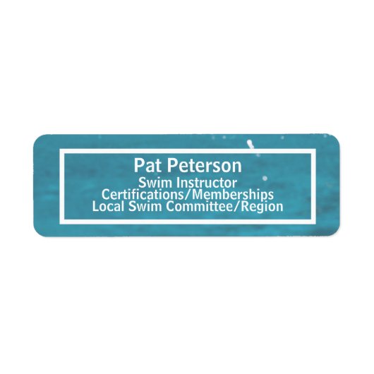 スイムインストラクターウォーターポロダイブプールテンプレート ラベル (正面)