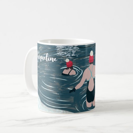 スイムカスタムバディのためのクリスマスワイルドスイミング コーヒーマグカップ (正面左)