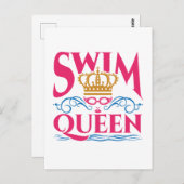 スイムクイーンスイミング泳ぐ人女子 ポストカード (正面/裏面)