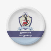 スイムクラブクレストペンギンキッズプール誕生日パーティー ペーパープレート (正面)