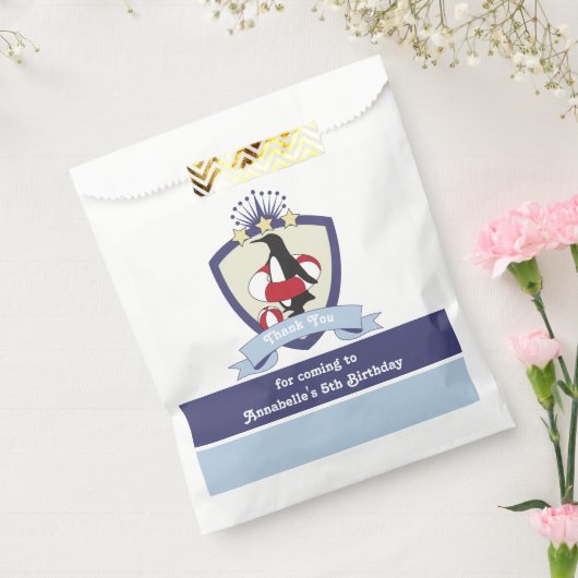 スイムクラブクレストペンギン子供の誕生日ありがとう フェイバーバッグ (封をした状態)