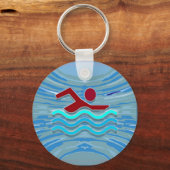 スイムクラブ泳ぐ人エクササイズフィットネスNVN254スイミング キーホルダー (正面)