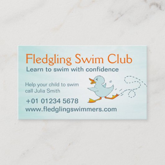 スイムクラブ泳ぐ先生名刺 名刺 (正面)