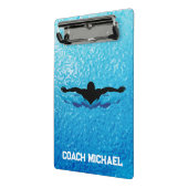 スイムコーチスイミングプールパーソナライズされた名 ミニクリップボード (アングル2)
