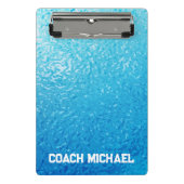 スイムコーチスイミングプールパーソナライズされた名 ミニクリップボード (正面)