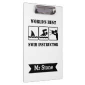 スイムコーチパーソナライズされた先生クリッボおもしろいード クリップボード (右)