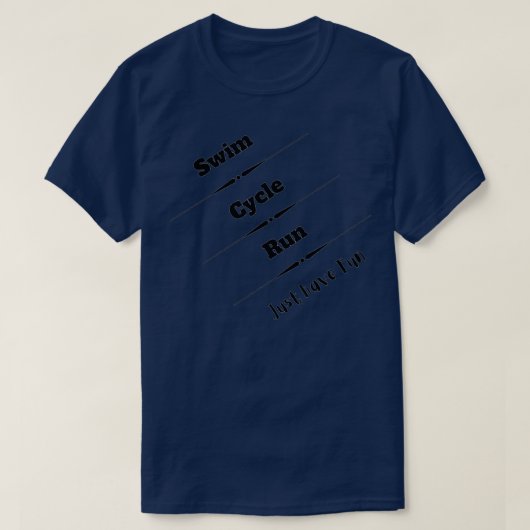 スイムサイクル走おもしろい Tシャツ (デザイン正面)