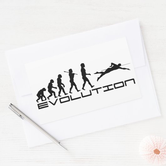 スイムスイミング泳ぐ人スポーツ進化芸術 長方形シール (封筒)