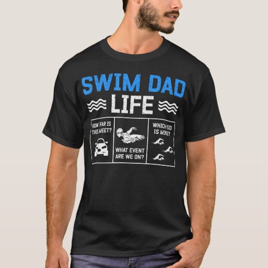 スイムダッドライフ 水泳パパ 水泳選手の父 スイム Tシャツ (正面)