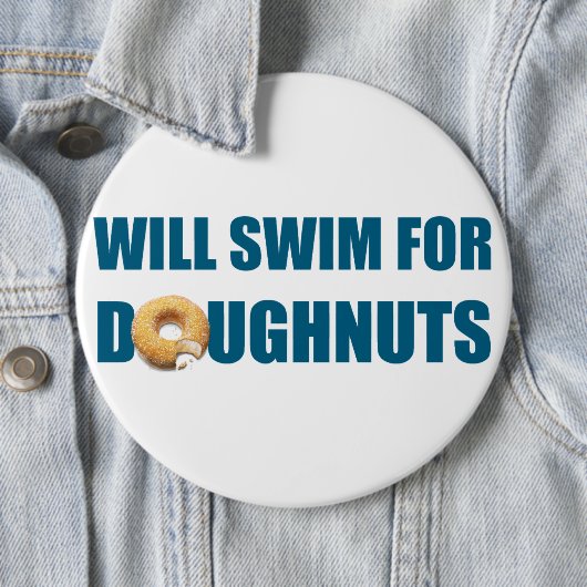 スイムチームのギフトおもしろい、スイミングドーナツ 缶バッジ (インサイチュ)
