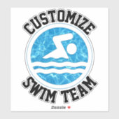 スイムチームカスタムチーム名スイミングとダイビング シール (シート)