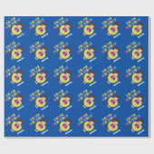 スイムチームガールカスタムハッピーバースデー ラッピングペーパー (フラット)