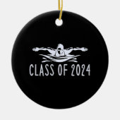 スイムチームクラス2024泳ぐ人水泳 セラミックオーナメント (正面)