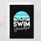 スイムチームグランドパパスイミングミート泳ぐ人ギフト シーズンカード (正面/裏面)