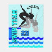 スイムチームダイビングチーム フリースブランケット (正面)