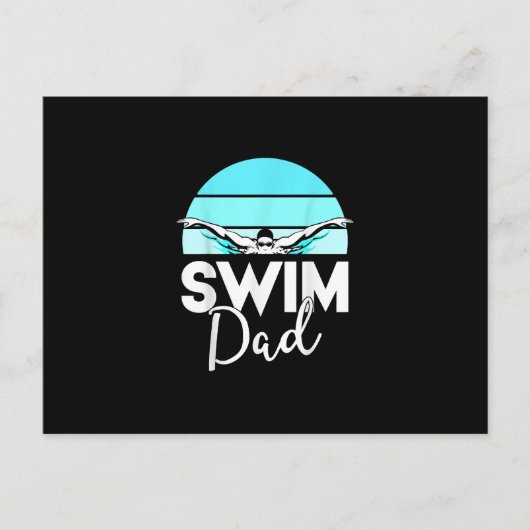 スイムチームパパファースクールスイミングミート泳ぐ人 案内ポストカード (正面)