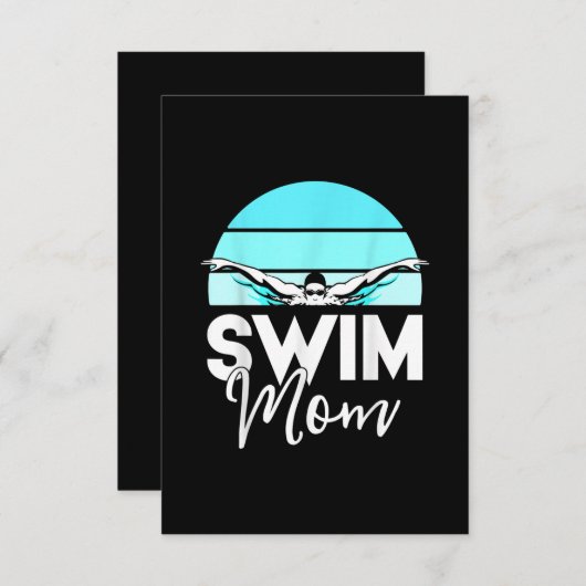 スイムチームマモマモールスクールスイミングミート泳ぐ人 エンクロージャーカード (正面/裏面)