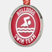 スイムチーム泳ぐ人名スイミングダイビングクリスマス メタルオーナメント (左)