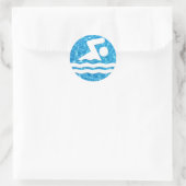 スイムデカール泳ぐ人インプールウォータースイミング&ダイビング ラウンドシール (バッグ)