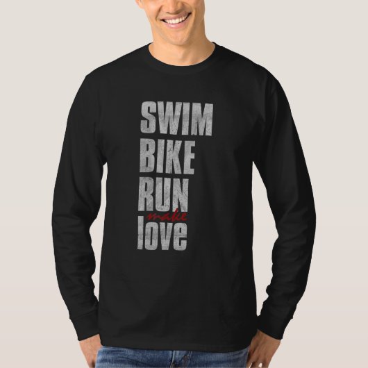 スイムバイククMake Love Triathlon Inspi Tシャツ (正面)