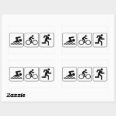 スイムバイクトライアスロン走ス 長方形シール (シート)