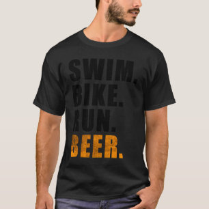 スイムバイクビ走アスリートトライアスロン競技メンズ Tシャツ