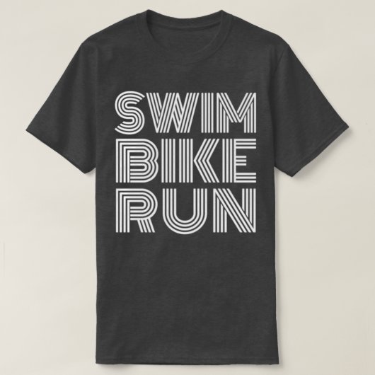 スイムバイク走トライアスロンデザイン Tシャツ (デザイン正面)