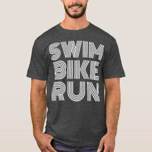 スイムバイク走トライアスロンデザイン Tシャツ