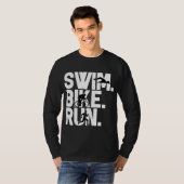 スイムバイク走トライアスロン選手の陸上競技ギフト Tシャツ (正面フル)