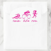 スイムバイク走トリガール 楕円形シール (バッグ)