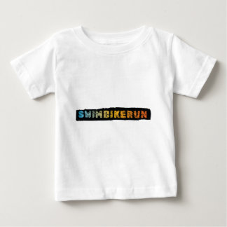 スイムバイク走、トライアスロンカッコいいデザイン ベビーTシャツ
