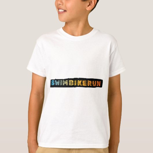 スイムバイク走、トライアスロンカッコいいデザイン Tシャツ (正面)