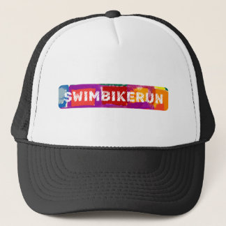 スイムバイ走ク、トライアスロンデザイン キャップ