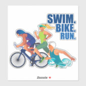 スイムバイ走 – トライアスロンアスリート用ビニール シール (シート)