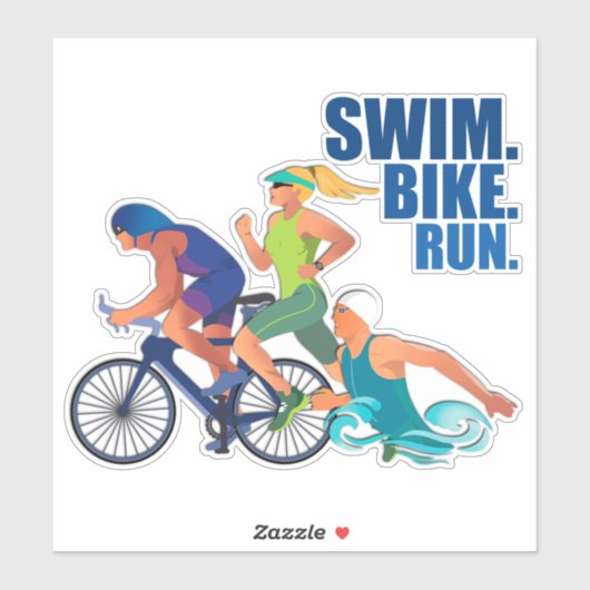 スイムバイ走 – トライアスロンアスリート用ビニール シール (シート)