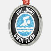 スイムパーソナライズされたチーム名スイミングとダイビング メタルオーナメント (左)