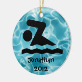 スイムパーソナライズされたデザインオーナメント セラミックオーナメント (左)