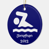 スイムパーソナライズされたデザインオーナメント セラミックオーナメント (左)