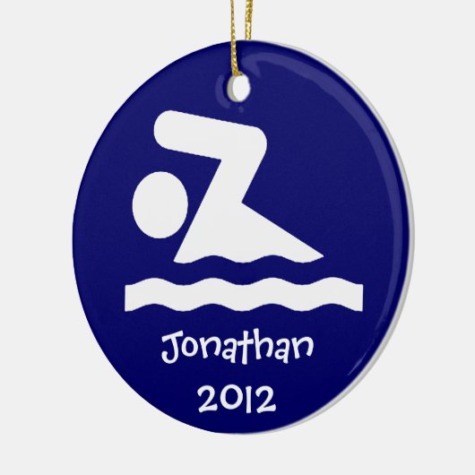 スイムパーソナライズされたデザインオーナメント セラミックオーナメント (左)