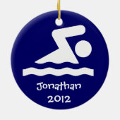 スイムパーソナライズされたデザインオーナメント セラミックオーナメント (裏面)