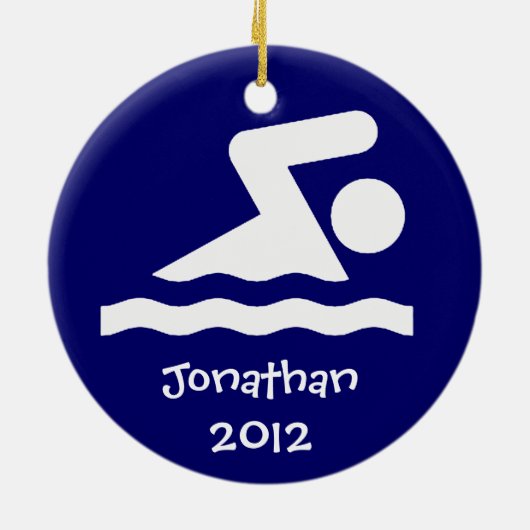 スイムパーソナライズされたデザインオーナメント セラミックオーナメント (裏面)