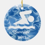 スイムパーソナライズされたデザインオーナメント セラミックオーナメント (裏面)