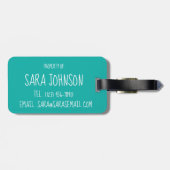 スイムパーソナライズされたバッグ同期泳ぐ人ガール ラゲッジタグ (裏面横)