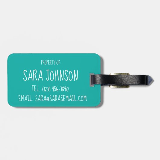 スイムパーソナライズされたバッグ同期泳ぐ人ガール ラゲッジタグ (裏面横)