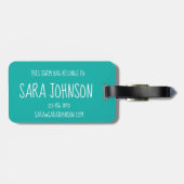 スイムパーソナライズされたバッグ同期泳ぐ人ガール ラゲッジタグ (裏面横)