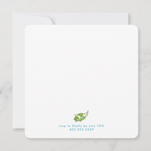 スイムパーティーウミガメ夏誕生日 招待状 (裏面)