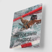 スイムフォトクロックテンプレート スクエア壁時計 (傾斜)