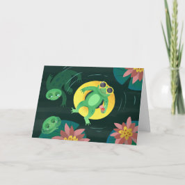 スイムフロッグイエローサングラス誕生日カード カード