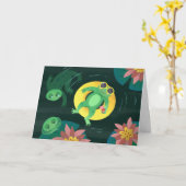 スイムフロッグイエローサングラス誕生日カード カード (黄色い花)