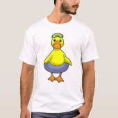 スイムリングで泳ぐアヒル Tシャツ (正面)